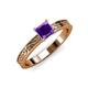 3 - Cael Classic 5.5 mm Princess Cut Amethyst Solitaire Engagement Ring 