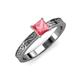 3 - Cael Classic 5.5 mm Princess Cut Pink Tourmaline Solitaire Engagement Ring 