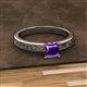 2 - Cael Classic 5.5 mm Princess Cut Amethyst Solitaire Engagement Ring 