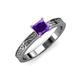 3 - Cael Classic 5.5 mm Princess Cut Amethyst Solitaire Engagement Ring 