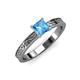 3 - Cael Classic 5.5 mm Princess Cut Blue Topaz Solitaire Engagement Ring 