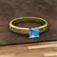 2 - Cael Classic 5.5 mm Princess Cut Blue Topaz Solitaire Engagement Ring 