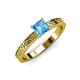 3 - Cael Classic 5.5 mm Princess Cut Blue Topaz Solitaire Engagement Ring 