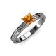 3 - Cael Classic 5.5 mm Princess Cut Citrine Solitaire Engagement Ring 