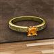 2 - Cael Classic 5.5 mm Princess Cut Citrine Solitaire Engagement Ring 