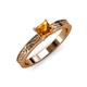 3 - Cael Classic 5.5 mm Princess Cut Citrine Solitaire Engagement Ring 