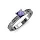 3 - Cael Classic 5.5 mm Princess Cut Iolite Solitaire Engagement Ring 