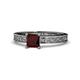 1 - Cael Classic 5.5 mm Princess Cut Red Garnet Solitaire Engagement Ring 