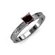 3 - Cael Classic 5.5 mm Princess Cut Red Garnet Solitaire Engagement Ring 