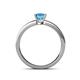 4 - Cael Classic 5.5 mm Princess Cut Blue Topaz Solitaire Engagement Ring 