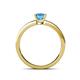 4 - Cael Classic 5.5 mm Princess Cut Blue Topaz Solitaire Engagement Ring 