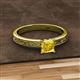 2 - Cael Classic 5.5 mm Princess Cut Lab Created Yellow Sapphire Solitaire Engagement Ring 