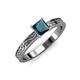3 - Cael Classic 5.5 mm Princess Cut Blue Diamond Solitaire Engagement Ring 
