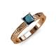 3 - Cael Classic 5.5 mm Princess Cut Blue Diamond Solitaire Engagement Ring 