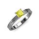 3 - Cael Classic 5.5 mm Princess Cut Yellow Diamond Solitaire Engagement Ring 