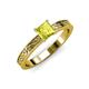 3 - Cael Classic 5.5 mm Princess Cut Yellow Diamond Solitaire Engagement Ring 