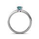 4 - Cael Classic 5.5 mm Princess Cut Blue Diamond Solitaire Engagement Ring 