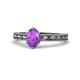 1 - Rachel Classic 7x5 mm Oval Shape Amethyst Solitaire Engagement Ring 