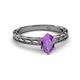 2 - Rachel Classic 7x5 mm Oval Shape Amethyst Solitaire Engagement Ring 