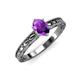 3 - Rachel Classic 7x5 mm Oval Shape Amethyst Solitaire Engagement Ring 