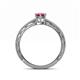 4 - Rachel Classic 7x5 mm Oval Shape Rhodolite Garnet Solitaire Engagement Ring 