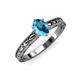 3 - Rachel Classic 7x5 mm Oval Shape London Blue Topaz Solitaire Engagement Ring 