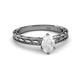 2 - Rachel Classic 7x5 mm Oval Shape White Sapphire Solitaire Engagement Ring 
