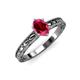 3 - Rachel Classic 7x5 mm Oval Shape Ruby Solitaire Engagement Ring 