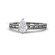 1 - Rachel Classic 7x5 mm Pear Shape White Sapphire Solitaire Engagement Ring 