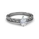 2 - Rachel Classic 7x5 mm Pear Shape White Sapphire Solitaire Engagement Ring 