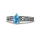 1 - Rachel Classic 7x5 mm Pear Shape Blue Topaz Solitaire Engagement Ring 