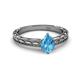 2 - Rachel Classic 7x5 mm Pear Shape Blue Topaz Solitaire Engagement Ring 