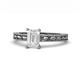 1 - Rachel Classic 7x5 mm Emerald Shape White Sapphire Solitaire Engagement Ring 