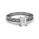 2 - Rachel Classic 7x5 mm Emerald Shape White Sapphire Solitaire Engagement Ring 