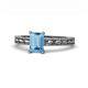 1 - Rachel Classic 7x5 mm Emerald Shape Blue Topaz Solitaire Engagement Ring 