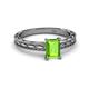 2 - Rachel Classic 7x5 mm Emerald Shape Peridot Solitaire Engagement Ring 