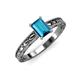 3 - Rachel Classic 7x5 mm Emerald Shape London Blue Topaz Solitaire Engagement Ring 