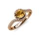 4 - Aerin Desire 6.50 mm Round Citrine Bypass Solitaire Engagement Ring 