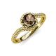 4 - Aerin Desire 6.50 mm Round Smoky Quartz Bypass Solitaire Engagement Ring 