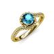 4 - Aerin Desire 6.50 mm Round London Blue Topaz Bypass Solitaire Engagement Ring 