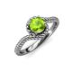 4 - Aerin Desire 6.50 mm Round Peridot Bypass Solitaire Engagement Ring 