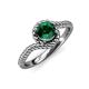 4 - Aerin Desire 6.00 mm Round Emerald Bypass Solitaire Engagement Ring 