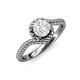4 - Aerin Desire 6.00 mm Round White Sapphire Bypass Solitaire Engagement Ring 