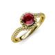 4 - Aerin Desire 6.00 mm Round Ruby Bypass Solitaire Engagement Ring 
