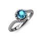 4 - Aerin Desire 6.50 mm Round London Blue Topaz Bypass Solitaire Engagement Ring 