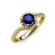 4 - Aerin Desire 6.00 mm Round Blue Sapphire Bypass Solitaire Engagement Ring 