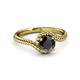 3 - Aerin Desire 6.00 mm Round Black Diamond Bypass Solitaire Engagement Ring 