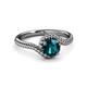 3 - Aerin Desire 6.00 mm Round Blue Diamond Bypass Solitaire Engagement Ring 