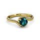 3 - Aerin Desire 6.00 mm Round Blue Diamond Bypass Solitaire Engagement Ring 