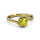 3 - Aerin Desire 6.00 mm Round Yellow Diamond Bypass Solitaire Engagement Ring 